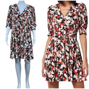 Ted Baker Skiala Floral Wrap Front Dress Size 12 Cottagecore Boho